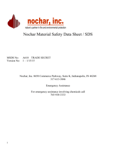 Nochar Material Safety Data Sheet / SDS MSDS No: A610 TRADE