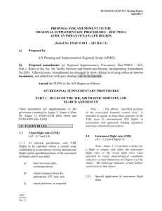 AFI REGIONAL SUPPLEMENTARY PROCEDURES