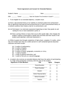 Parent Agreement and Consent for Extended Diploma