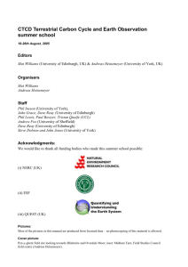 CTCD Terrestrial Carbon Cycle and Earth Observation summer school