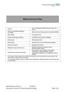 5.3. Acceptance of Medical Devices