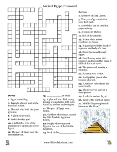 Ancient Egypt Crossword 2