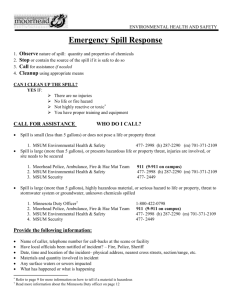 Emergency Spill Response - Minnesota State University Moorhead