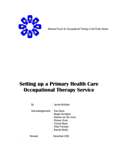 Setting up a Primary Health Care Occupational Therapy