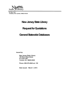 Request for Quotation - New Jersey State Library