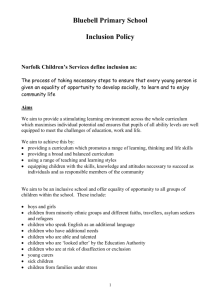 Inclusion Policy - Bluebell Primary School