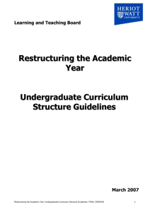 Undergraduate Curriculum Structure Guidelines - Heriot