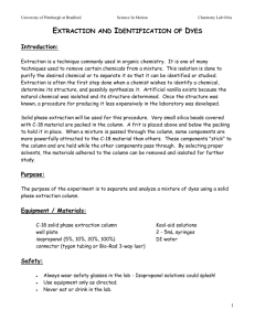 EXTRACTION AND IDENTIFICATION OF DYES