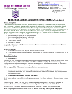 Spanish for Spanish Speakers Syllabus