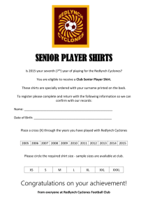Senior Player Shirts 2015