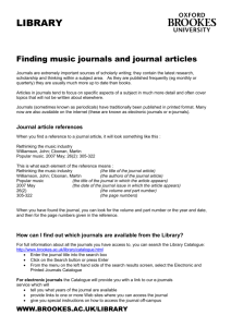 Finding music journals and journal articles
