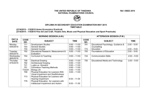 DSEE 2015 Exam Timetable