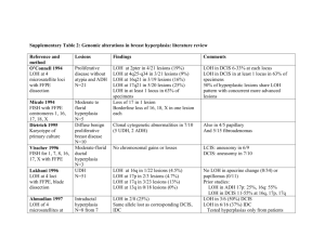 Table 3A: Genomic alterations in breast hyperplasia