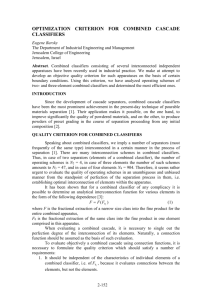 OPTIMIZATION CRITERION FOR COMBINED CASCADE