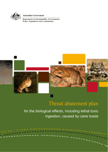 Threat Abatement Plan for the biological effects, including lethal