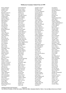 1999 Class List