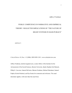 Friedman. (2006). Public Competence in Normative and Empirical