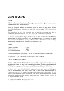Giving to Charity - Cottons Chartered Accountants