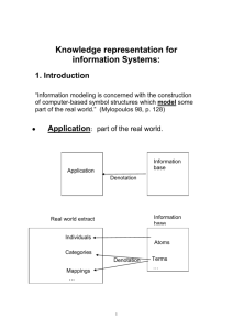 Knowledge representation for information Systems: