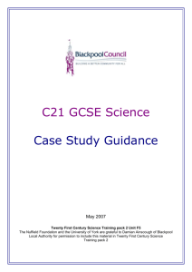21C Science GCSE - Nuffield Foundation