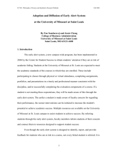 Adoption and Diffusion of Early Alert System at the University of