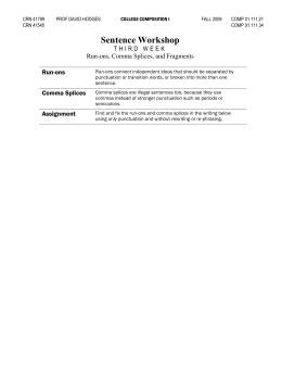 34 Fragments Comma Splices And Fused Sentences Worksheet - Notutahituq