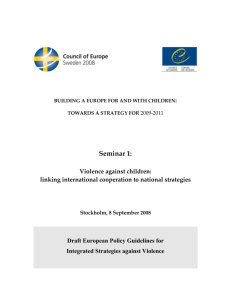 draft European policy guidelines for integrated strategies against