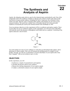 22 The Synthesis and Analysis of Aspirin