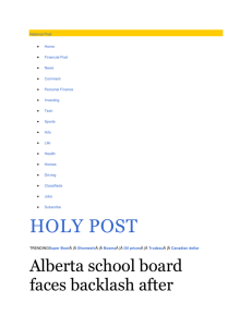 Alberta school board faces backlash after banning Lord`s Prayer in