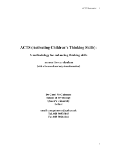 ACTS (Activating Children`s Thinking Skills):