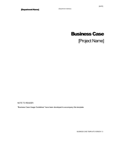 Business Case Template - Alberta Ministry of Infrastructure