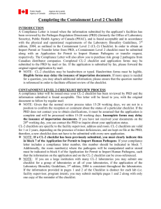 Completing the Containment Level 2 Checklist