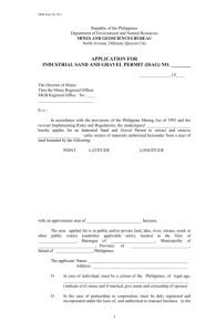 Application for Industrial Sand and Gravel Permit (ISAG)