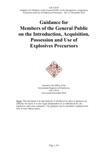 Guidance for Members of the General Pulic on Explosives Precursor