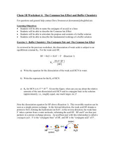 Chemical Equilibrium: Worksheet 1