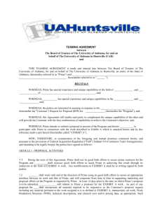 teaming agreement - The University of Alabama in Huntsville