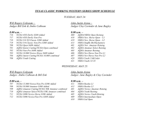 TEXAS CLASSIC WORKING WESTERN SERIES SHOW SCHEDULE