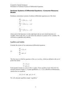 Nonlinear Systems of Differential Equations—Consumer