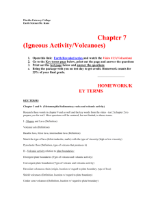 Test 4/Homework 4 (Chapter 9 Volcanoes)