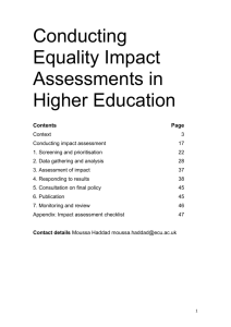 Conducting Equality Impact Assessments in