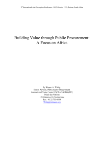 Building Value through Public Procurement: