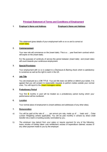 Principal Statement of Terms and Conditions of Employment