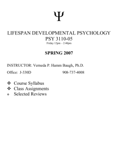 Lifespan Developmental Psychology
