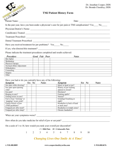 TMJ Patient History Form