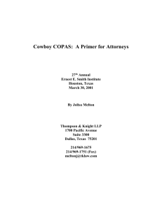 E. COPAS Bulletins - Thompson & Knight LLP