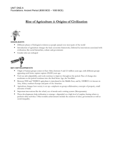 Rise of Agriculture & Origins of Civilization
