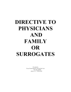 DIRECTIVE TO PHYSICIANS - Baylor Health Care System