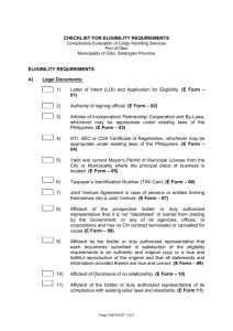 11_0504 CHECKLIST OF ELIGIBILITY REQUIREMENTS