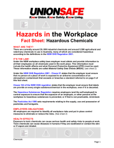 the Hazardous Chemicals Fact Sheet
