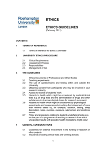 Ethical Guidelines - University of Roehampton